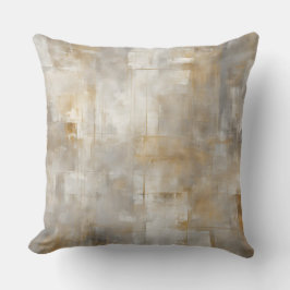 Almofada Xadrez Cinza Neutro Dourado Abstrato Fazenda
