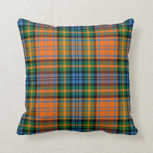 Almofada Xadrez Clan Murray Blue Orange Green Check Tartan