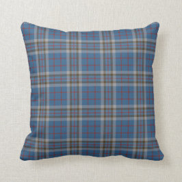 Almofada Xadrez Clan Thompson Cinza Blue Check Tartan