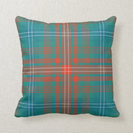 Almofada Xadrez Clan Wilson Orange Turquoise Check Tartan
