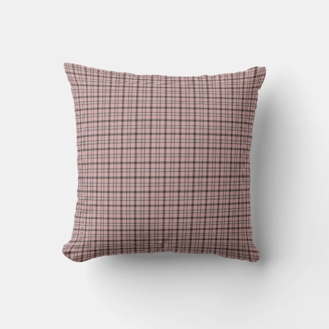 Almofada Xadrez Clássico Rosa Preto Padrão Clássico (Frente)