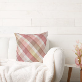 Almofada Xadrez cor-de-rosa, Travesseiro decorativo cor-de-