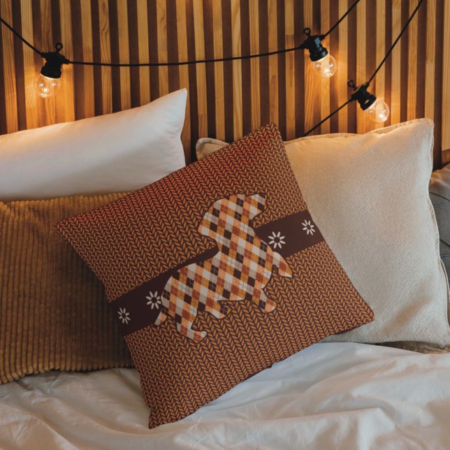 Almofada Xadrez Dachshund e Travesseiro decorativo de aparê (Criador carregado)