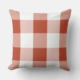 Almofada Xadrez de Búfalo Vermelho e Branco