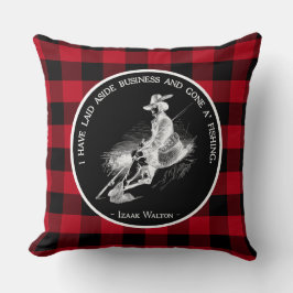 Almofada Xadrez de Búfalos Negra e Vermelha