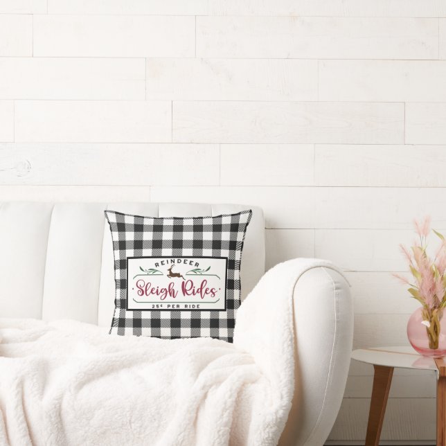 Almofada Xadrez de Buffalo Branco Preto - Rida do Leve da R (Sofá)