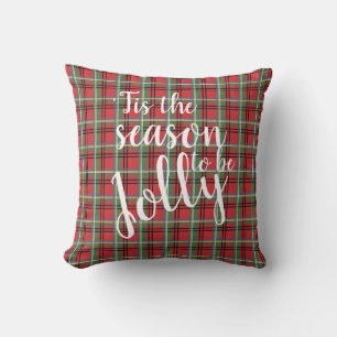 Almofada Xadrez de Natal do Tartan Vermelho e Verde