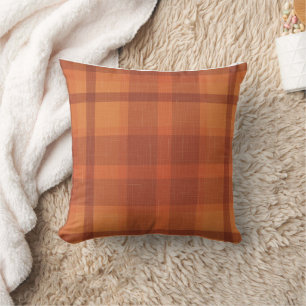 Almofada Xadrez de outono Russo Laranja Tartan