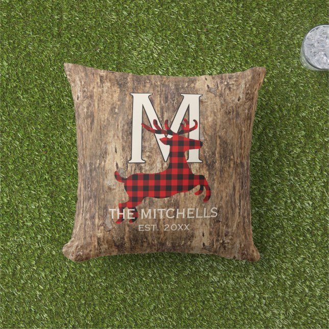 Almofada Xadrez de Plaid de Lumberjack de Búfalo Personaliz (Grama)
