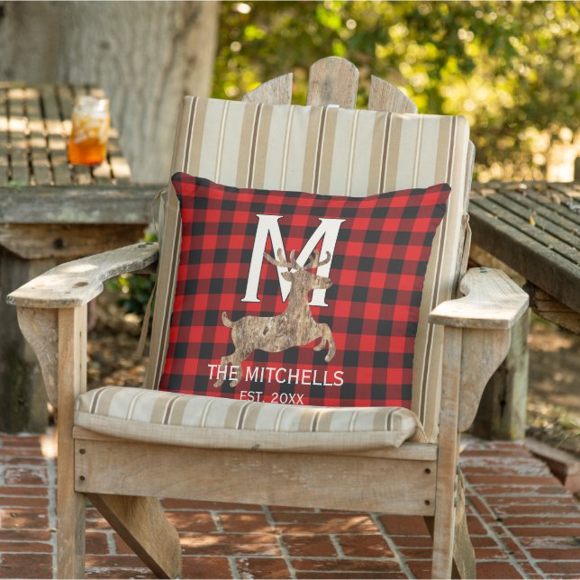 Almofada Xadrez de Plaid de Lumberjack de Búfalo Personaliz (Cadeira)