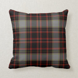 Almofada Xadrez de Tartan cinzenta vermelha preta do ouro