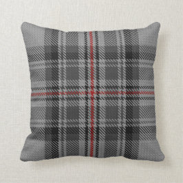 Almofada Xadrez de Tartan gigante vermelha preta cinzenta