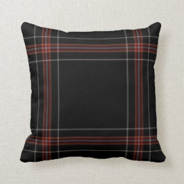 Almofada Xadrez de Tartan gigante vermelha preta tripla