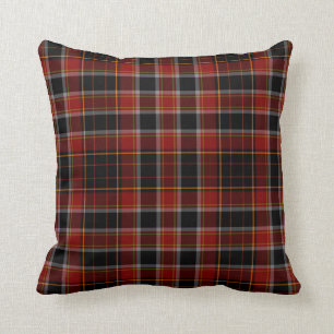 Almofada Xadrez de Tartan preta vermelha do ouro amarelo