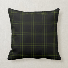 Almofada Xadrez de Tartan verde preta tripla