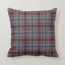 Almofada Xadrez de Tartan vermelha do cinza azul