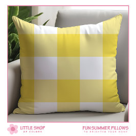 Almofada Xadrez de Verificação de Buffalo Amarelo