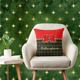 Almofada Xadrez Elegante e Arco com Jeweled com Nome