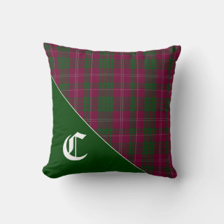 Almofada Xadrez Estilo Clã Crawford Monograma
