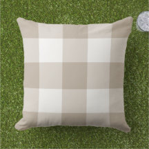 Xadrez Gingham Bege Branco Clássico Grande