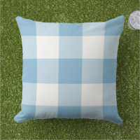 Xadrez Gingham Clássico Azul Céu Branco Grande