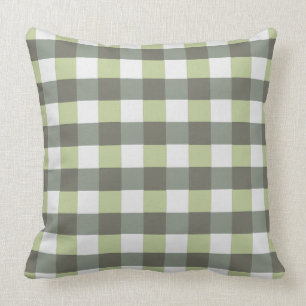Almofada Xadrez gráfica verde e cinza Checkered