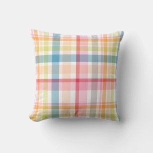 Almofada Xadrez pastel brilhante multicolorido clã tartan