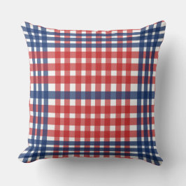 Almofada Xadrez Red White e Blue Gingham