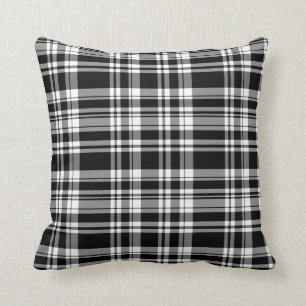 Almofada Xadrez reversível - branco/preto/vermelho