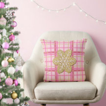 Xadrez rosa Dourada Glitter Gengibre Cookie Festiv