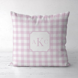 Almofada Xadrez Rosa Monogramado