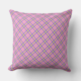 Almofada Xadrez rosa Tartan Caleidoscópio