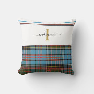 Almofada Xadrez Tartan Clan Anderson do Monograma Script