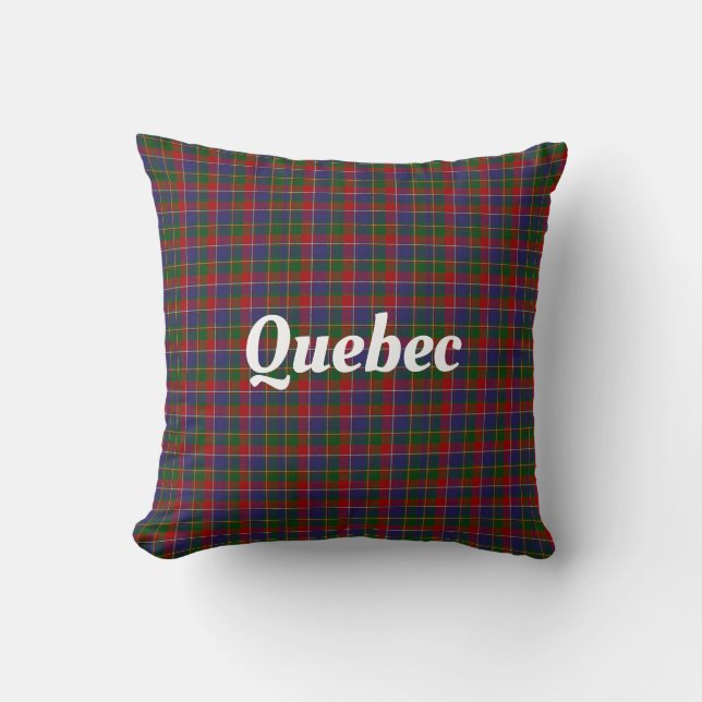 Almofada Xadrez Tartan de Quebec (Frente)