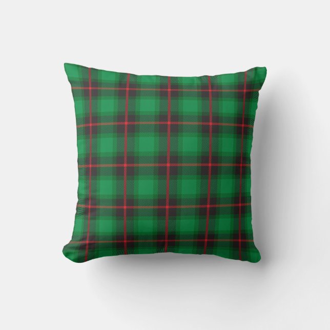 Almofada Xadrez Tartan Green Red Trendonal Escocesa Tradici (Frente)