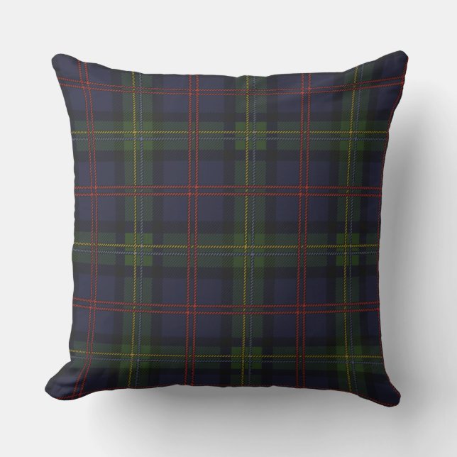 Almofada Xadrez Tartan Rustic Green Purple Check Malcolm (Frente)