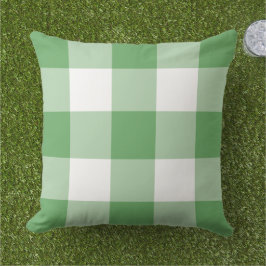 Almofada Xadrez Verde Branco Clássico Grande