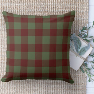 Almofada Xadrez Verde E Vermelho Da Fazenda Moderna