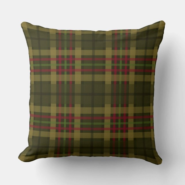 Almofada Xadrez Verde Rustic Hunter | Combinação e correspo (Frente)