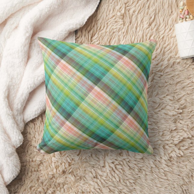 Almofada Xadrez Verde Tartan Moderno (Cobertor)