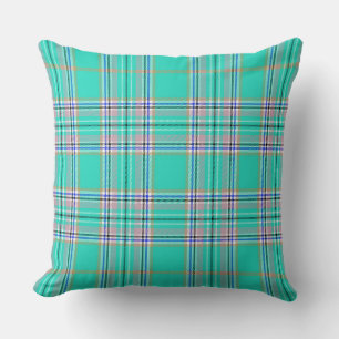 Almofada Xadrez Verde Teal Clássico