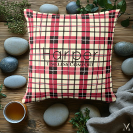 Almofada Xadrez Vermelho e Preto Personalizado | Tartã Pers