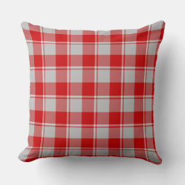 Almofada Xadrez Vermelho Guardsman e Prata