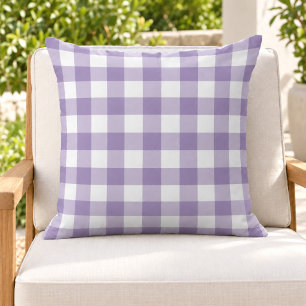 Almofada Xadrezinho Roxo Branco Clássico