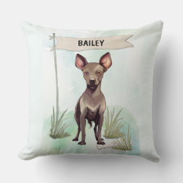 Almofada Xoloitzcuintli Watercolor Personalized Dog