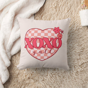 Almofada XOXO Coração Cor-de-Rosa Bonita e Adorável