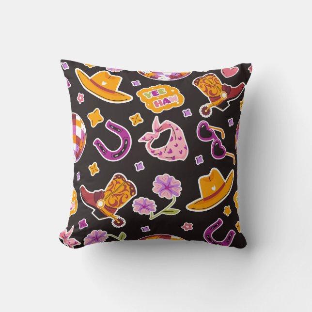 Almofada Yee Haw Cowboy Boots Hat Deco (Frente)