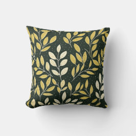 Almofada Yellow and Cream Leafy Branches Pattern 