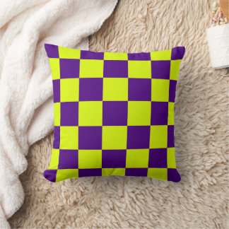 Almofada Yellow Purple Checkerboard Pillow