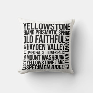 Almofada Yellowstone National Park Word Art Typografia